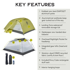 NEMO Dragonfly OSMO 3P tall doors aid quick access in Birch Bud.