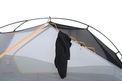 Nemo Dragonfly OSMO tent back view highlights rugged fabric and stable stance.