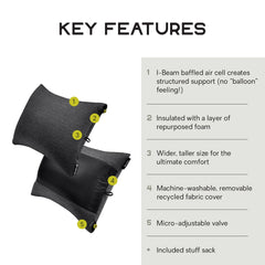 Nemo Fillo King air-cell head cradle provides weightless, supportive comfort.