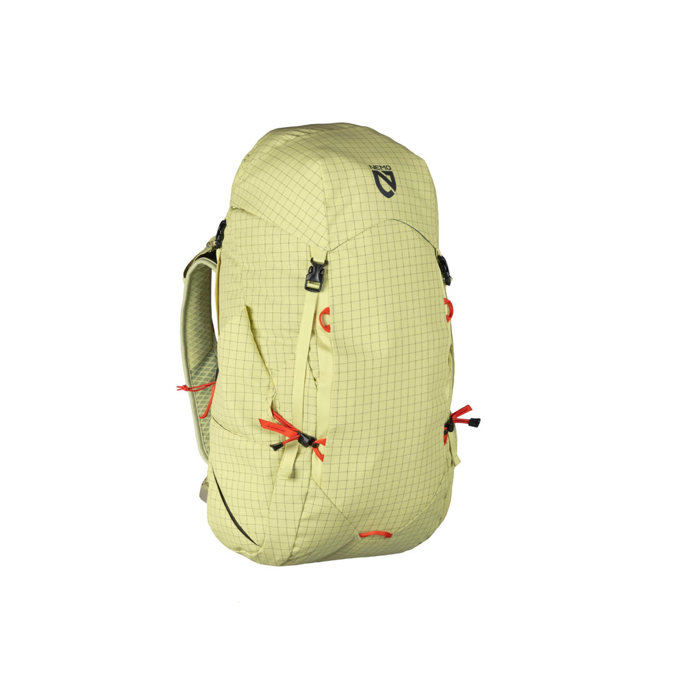 NEMO Resolve 35L daypack front view in citron for all-day versatility.