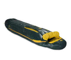 NEMO Riff mens 30 long front view highlights ultralight Spoon shape for side sleepers