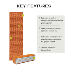 NEMO Switchback hex-pattern closeup showcases efficient nesting for compact packing.