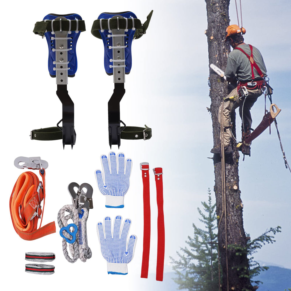 NeNchengLi tree climbing spikes adjustable height for stable pruning at various heights.