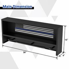 Neoaider black tactical gear rack with thin blue line flag decor and pride
