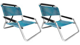 Neso Aqua Fronds chair folded view for easy beach travel and storage.