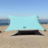 Neso Gigante beach tent setup showing ample 121 sq ft shade for group outings.