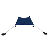 Neso Grande beach tent navy side view offering expansive shade for family outings.
