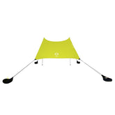 Neso Grande beach tent open for shade with airflow and UPF 50+ protection.