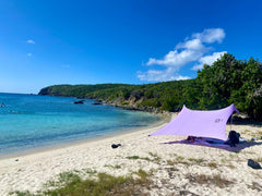 Neso lavender beach tent with open layout for shade and easy packing.