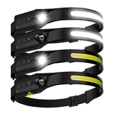 Nessciera headlamp with 400 lumens and 230-degree beam for wide night visibility