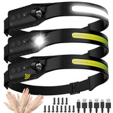 Nessciera headlamp rechargeable wide beam 230-degree illuminates wide area for night trail navigation.