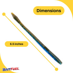 NetBait BAITFUEL T-Mac worm closeup highlights textured body for durability