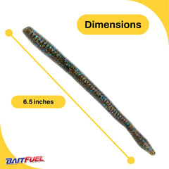 NetBait BAITFUEL T-Mac worm, six-and-a-half-inch size, versatile for trolling, casting, and jigging.