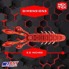 NetBait HexTek EKO Craw tear-drop claws demonstrating natural motion for bass attraction.