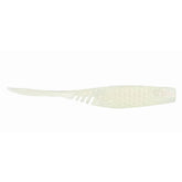 NetBait HexTek EKO Shad 3in Albino Pearl showing beaver-tail action for natural swimming.