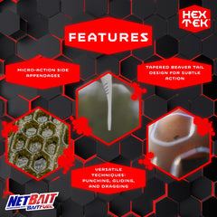 NetBait HexTek EKO Shad 3in tail action demonstrates slow, natural glide for finesse retrieves.