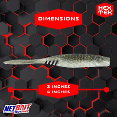 NetBait HexTek EKO Shad 4in swimming silhouette optimized for sonar visibility