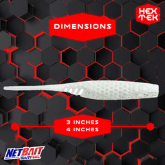NetBait HexTek EKO Shad 4in swimbait close-up highlighting hexTek texture