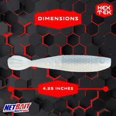 NetBait HexTek Whip Tail Shad action close-up; tapered tail creates natural quiver underwater.