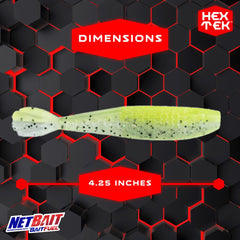 NetBait HexTek Whip Tail Shad natural shad color attracts bass.