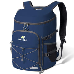 Nevo Rhino backpack cooler front view shows compact silhouette with ample capacity.