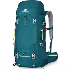 N NEVO RHINO internal frame backpack top pockets for quick-access packing on long hikes.