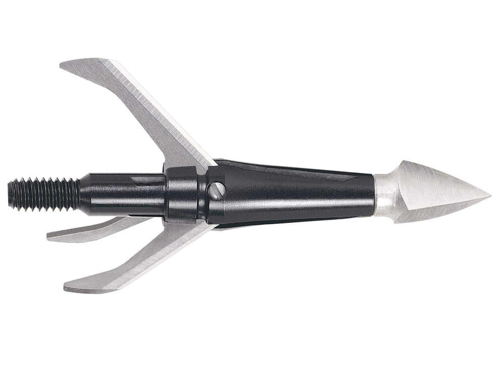 New Archery Products Shockwave mechanical broadhead with 1-1/4-inch cutting diameter for deep penetration