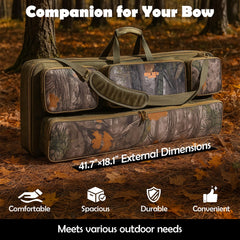 NEW VIEW Bow Case interior layout with divided pockets for organized gear.