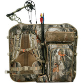 New View bow hunting backpack front view shows streamlined access