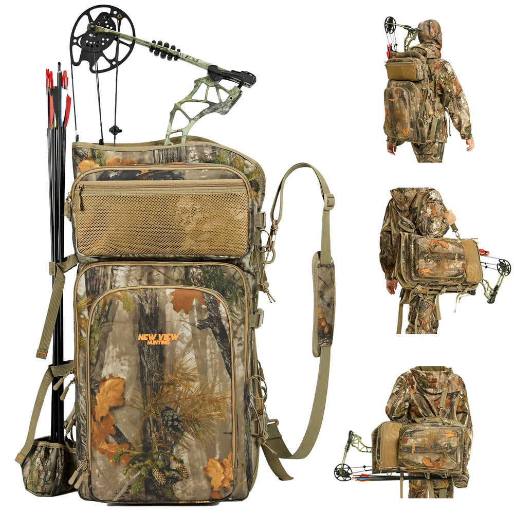 NEW VIEW deer elk hunting backpack with spacious bow compartment for organized gear access