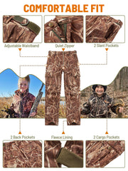 NEW VIEW Kids Camo Pants with adjustable waistband for a snug fit