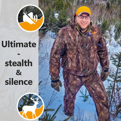 NEW VIEW insulated hunting pants silky liner close-up emphasizes smooth touch and comfort