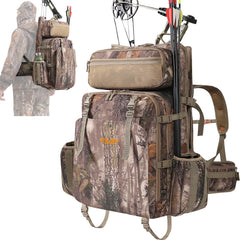 NEW VIEW saddle-hunting-backpack-forest-scene shows woodland concealment for stealthy hunts