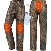 NEW VIEW Women camo heated pants with battery pack provide on-demand warmth for cold hunts.