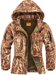 NEW VIEW women's hunting jacket in Nv Camo Reeds is water‑resistant and ready for marsh concealment.