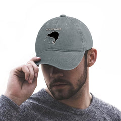 New Zealand Kiwi denim cap back view, metal buckle adjustable closure
