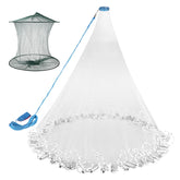 Neween cast net in casting setup demonstrates wide opening for quick bait fishing.