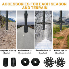 NexusOutdoor hiking poles 2-pack EVA grip absorbs sweat for comfort