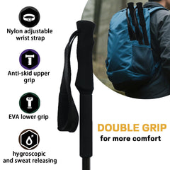 NexusOutdoor hiking poles 2-pack folded compact for easy packing and travel