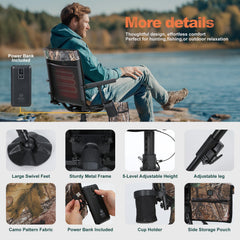 Nice C 360-degree silent swivel base enables discreet field movement.