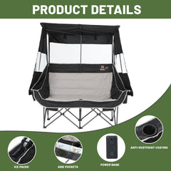Nice C 57-inch seating area accommodates two adults for relaxed outdoor chats.