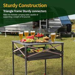 Nice C Aluminum Square Table carry bag enables effortless packing for trips.