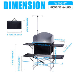 Nice C Camping Kitchen Station foldable design saves space for travel.