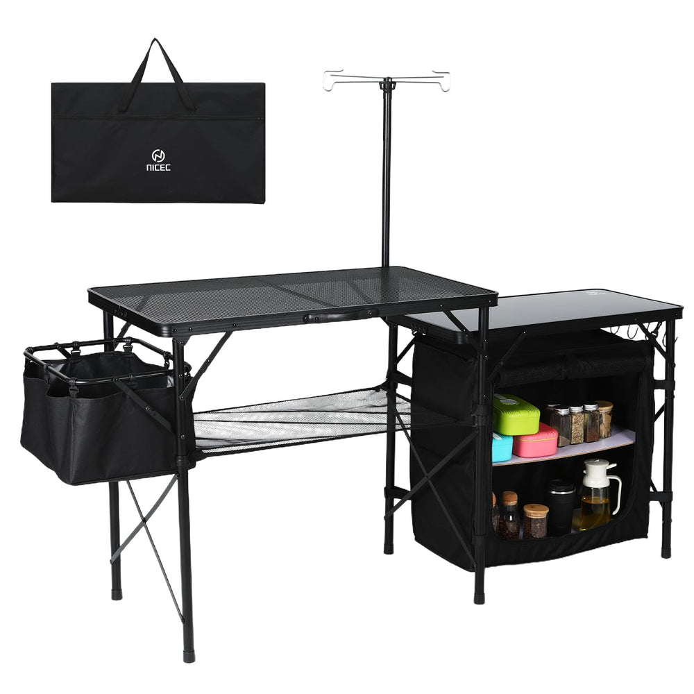 Nice C camping kitchen table main surface, ample prep space for outdoor meals
