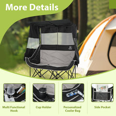 Nice C foldable camping chair stored in compact carry bag for travel