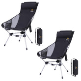Nice C ultralight high-back folding chair setup enables quick outdoor seating.