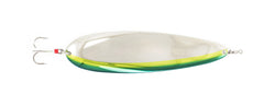 Ben Parker Magnum Flutter Spoon chartreuse lure drawing large offshore fish with heavy-duty action