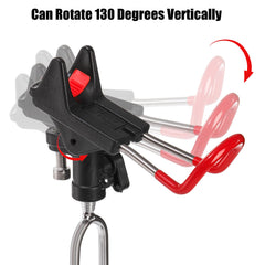 Vertical tilt capability demonstrated at 130° on holder