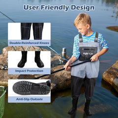 Night Cat adjustable suspenders chest wader grows with kids for long outdoor use