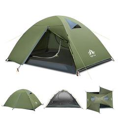 Night Cat 2-person backpacking tent with aluminium poles for lightweight setup.